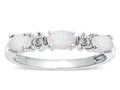 Tommaso Design Genuine Opal three stone oval band