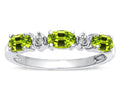 Tommaso Design Oval 5x3mm Genuine Peridot three stone oval band