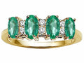Tommaso Design Genuine 4 Stone Emerald Band