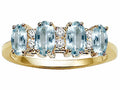 Tommaso Design Genuine 4 Stone Aquamarine Band