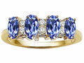 Tommaso Design Oval 5x3mm Genuine 4 Stone Tanzanite Band