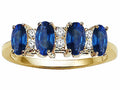 Tommaso Design Genuine 4 Stone Sapphire Band