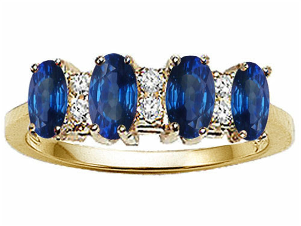 Tommaso Design Genuine 4 Stone Sapphire Band