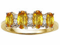 Tommaso Design Oval 5x3mm Genuine 4 Stone Citrine Band