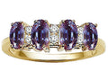 Tommaso Design Oval 5x3mm 4 Stone Simulated Alexandrite Ring