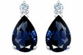 Tommaso Design Pear Shape 8x6mm Genuine Sapphire Earrings