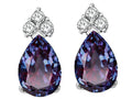 Tommaso Design Pear Shape 7x5 mm Simulated Alexandrite Earrings