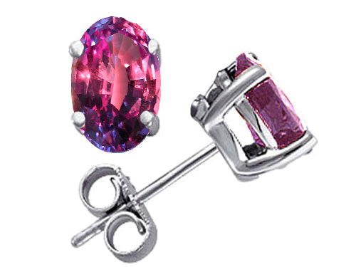 Tommaso Design Oval 7x5mm Simulated Alexandrite Earrings Studs