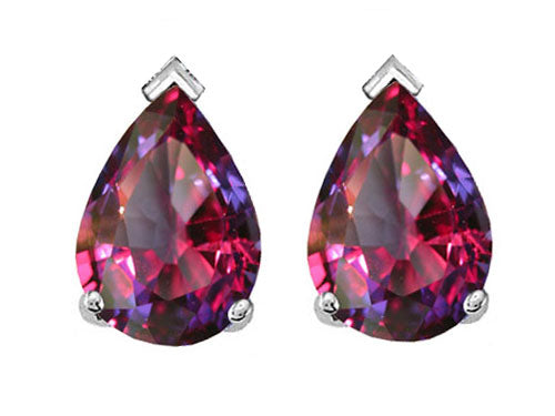 Tommaso Design Pear Shape 7x5mm Simulated Alexandrite Earrings