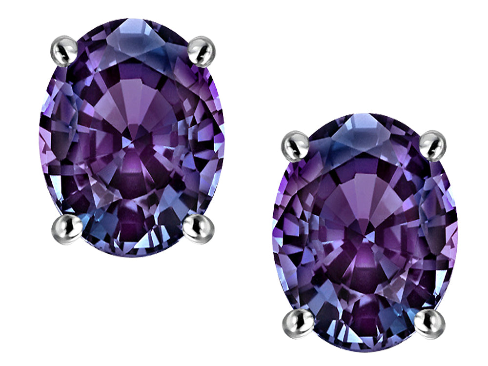 Star K Oval 8 x 6mm Simulated Alexandrite Earrings Studs