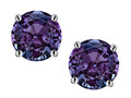 Star K Round 6mm Simulated Alexandrite Classic Screw Back Stud Earrings