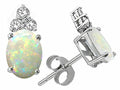 Tommaso Design Oval 7x5mm Genuine Opal Earrings