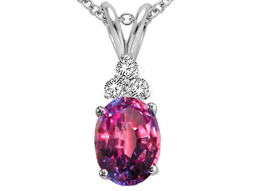 Tommaso Design Oval 7x5mm Simulated Alexandrite Pendant Necklace