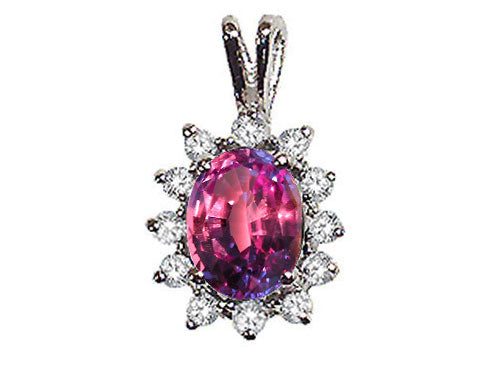 Tommaso Design Oval 8x6 mm Simulated Alexandrite Pendant Necklace