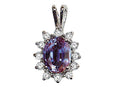 Tommaso Design Oval 8x6 mm Simulated Alexandrite Pendant Necklace