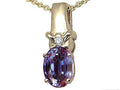 Tommaso Design Oval 8x6 mm Simulated Alexandrite Pendant Necklace