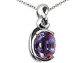 Tommaso Design Oval 9x7mm Simulated Alexandrite Pendant Necklace