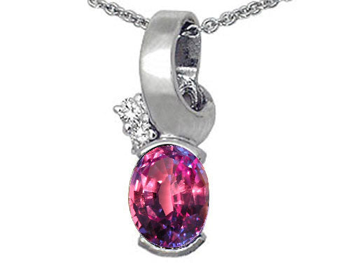 Tommaso Design Oval 8x6 mm Simulated Alexandrite Pendant Necklace
