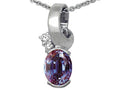 Tommaso Design Oval 8x6 mm Simulated Alexandrite Pendant Necklace