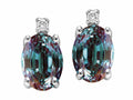 Tommaso Design Simulated Alexandrite And Genuine Diamond Earrings