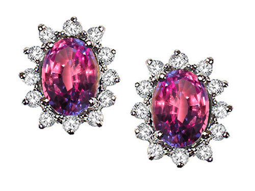 Tommaso Design Oval 8x6 mm Simulated Alexandrite Earrings