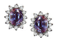 Tommaso Design Oval 8x6 mm Simulated Alexandrite Earrings