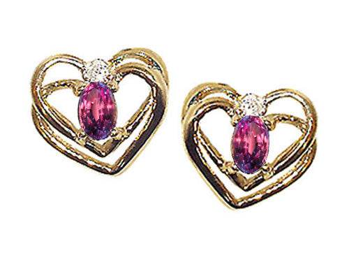 Tommaso Design Oval 5x3mm Simulated Alexandrite Earrings