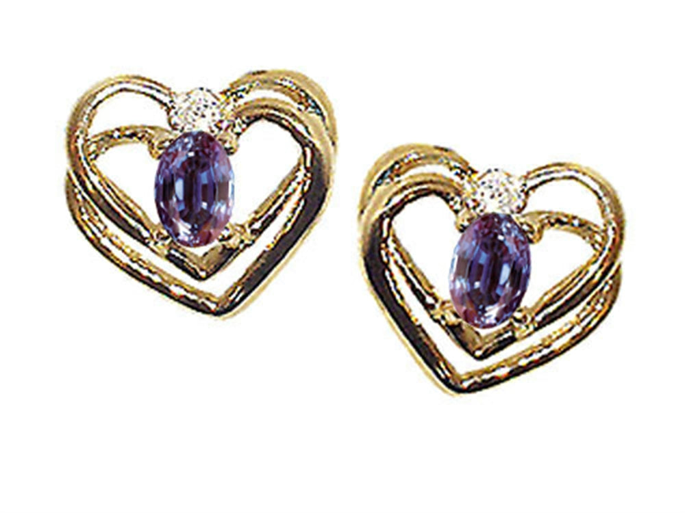 Tommaso Design Oval 5x3mm Simulated Alexandrite Earrings