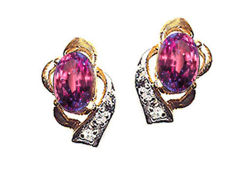 Tommaso Design Oval 6x4 mm Simulated Alexandrite Earrings