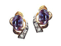 Tommaso Design Oval 6x4 mm Simulated Alexandrite Earrings