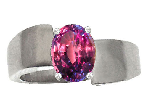 Tommaso Design Oval 9x7mm Simulated Alexandrite Ring