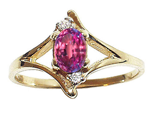 Tommaso Design Oval 6x4 mm Simulated Alexandrite Ring