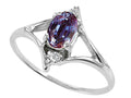Tommaso Design Oval 6x4 mm Simulated Alexandrite Ring
