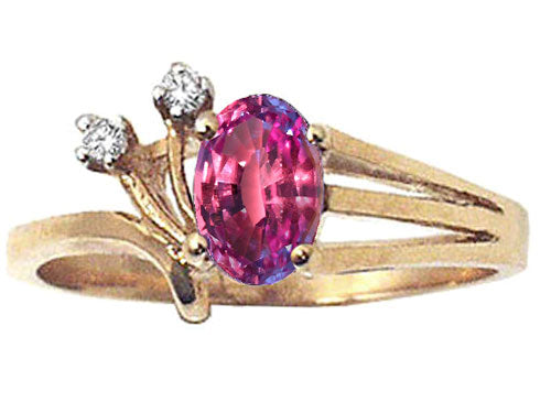 Tommaso Design Oval 6x4mm Simulated Alexandrite Ring