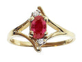 Tommaso Design Genuine Ruby and Diamond Ring