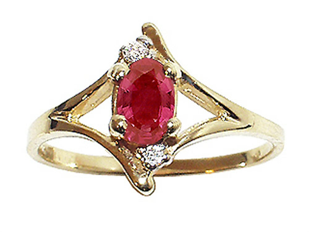 Tommaso Design Genuine Ruby and Diamond Ring