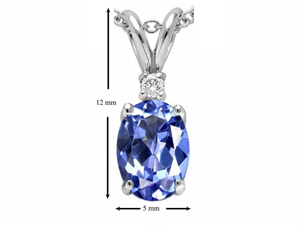 Star K Oval 7x5 mm Genuine Tanzanite Pendant Necklace