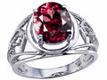Tommaso Design Oval 10x8 mm Genuine Large Garnet Ring