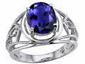 Tommaso Design Oval 10x8 mm Genuine Large Iolite Ring