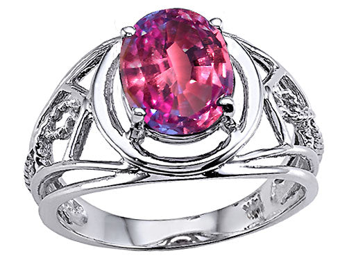 Tommaso Design Oval 9x7 mm Simulated Alexandrite Ring