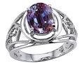 Tommaso Design Oval 9x7 mm Simulated Alexandrite Ring
