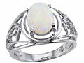 Tommaso Design Genuine Large Oval Opal Ring