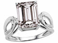 Tommaso Design Large Emerald Cut 10x8mm Genuine White Topaz Ring