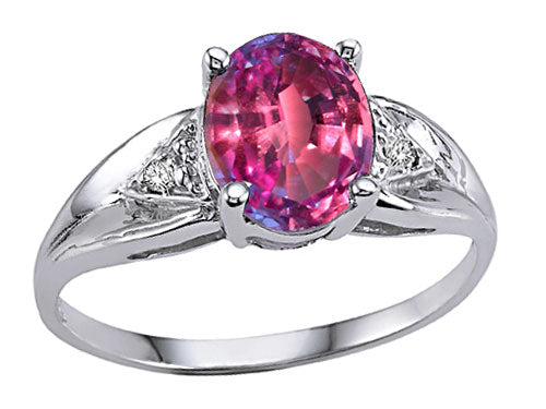 Tommaso Design Oval 9x7 mm Simulated Alexandrite Ring