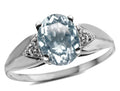 Tommaso Design Genuine 9x7 Oval Aquamarine Ring