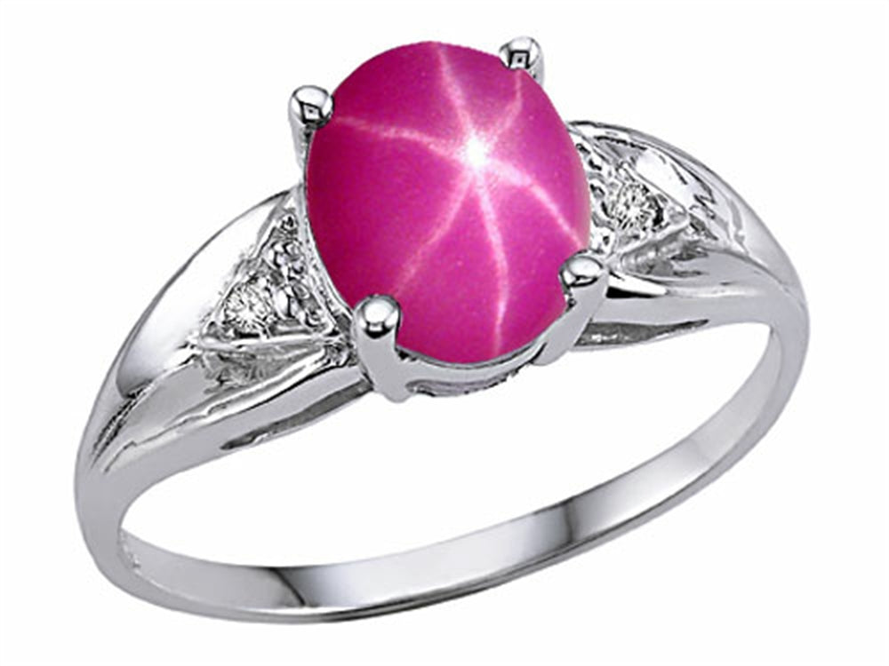 Tommaso Design Oval 9x7 mm Created Star Ruby Ring