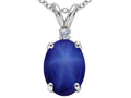 Tommaso Design Oval Created Star Sapphire Pendant Necklace