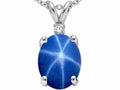 Tommaso Design Created Star Sapphire and Genuine Diamond Pendant Necklace