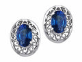 Tommaso Design Oval 6x4 mm Genuine Sapphire Earrings