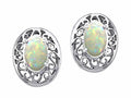 Tommaso Design Oval 5x3mm Genuine Opal Earrings